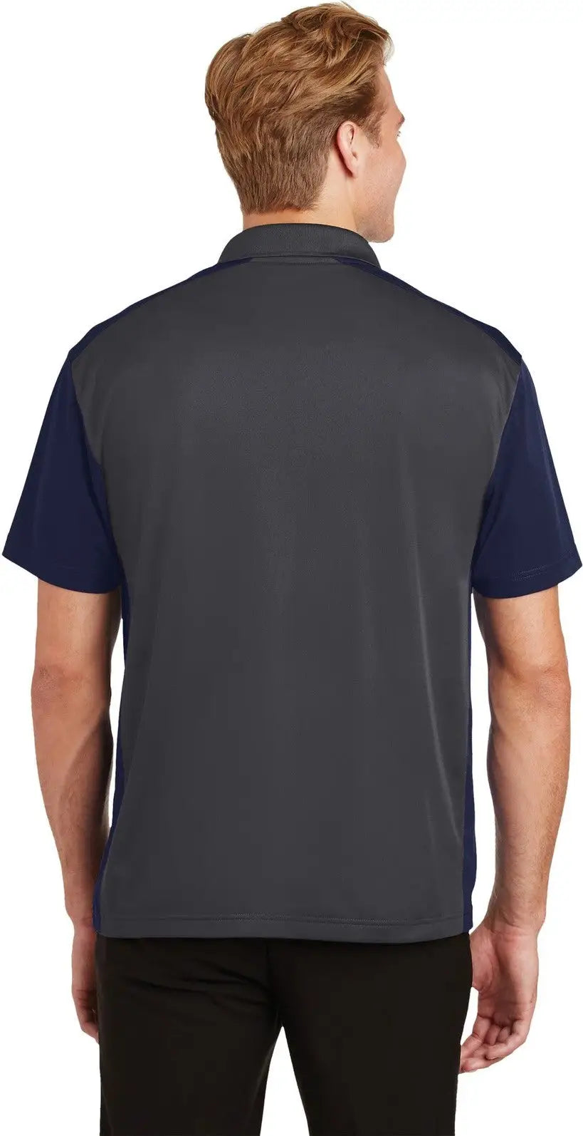 Sport-tek St652 Colorblock Micropique Sport-wick Polo - Iron Gray True Navy