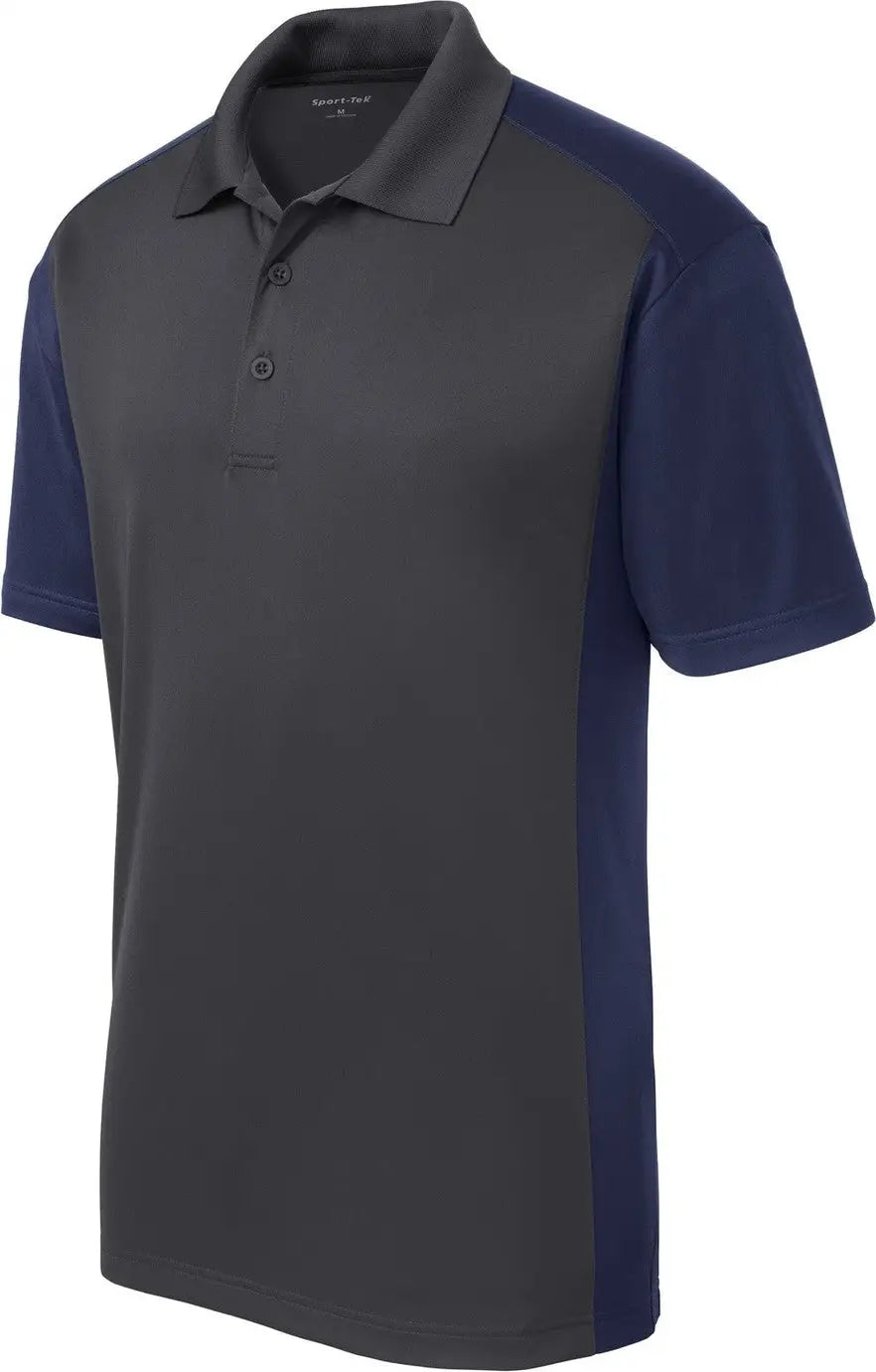 Sport-tek St652 Colorblock Micropique Sport-wick Polo - Iron Gray True Navy