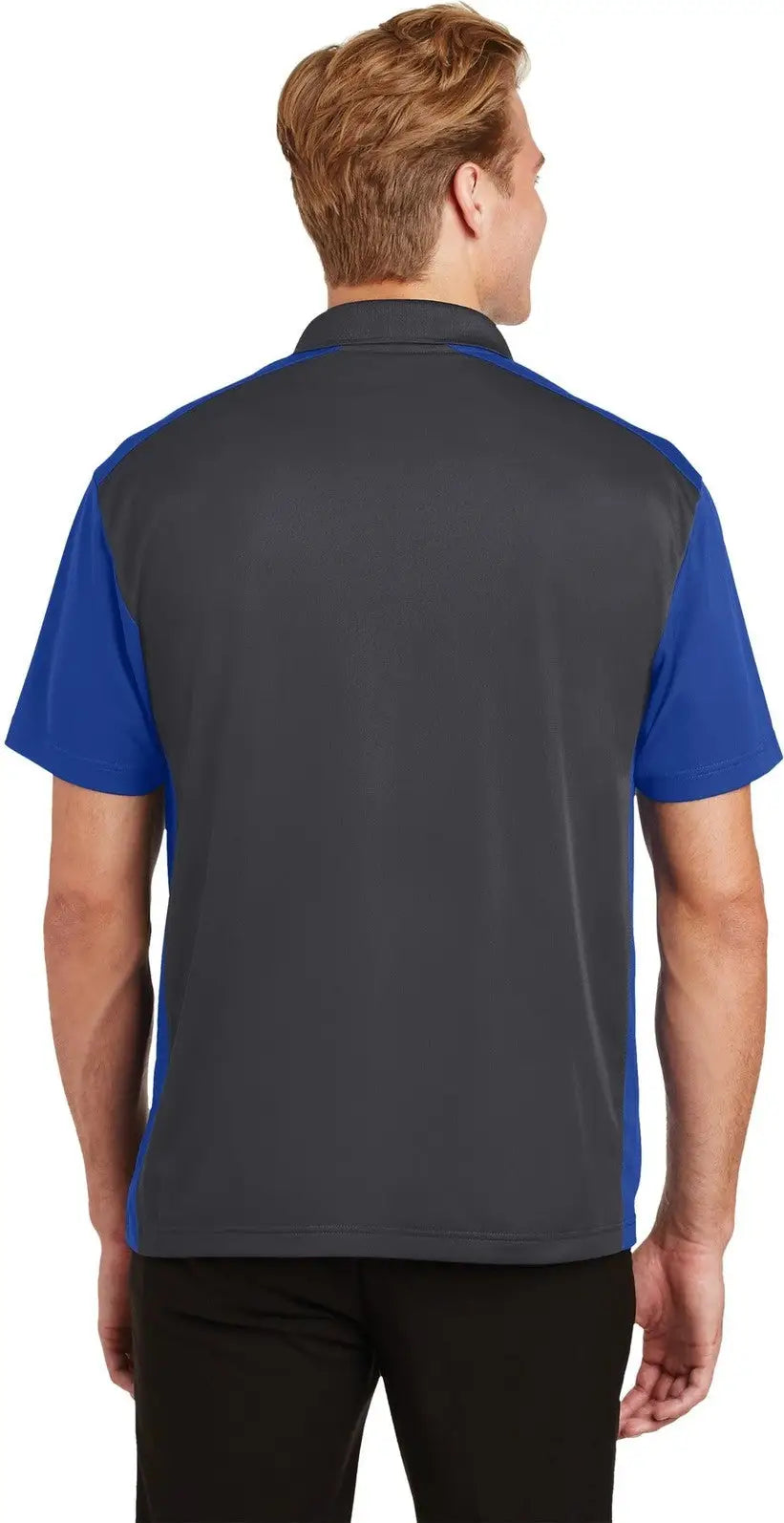 Sport-tek St652 Colorblock Micropique Sport-wick Polo - Iron Gray True Royal