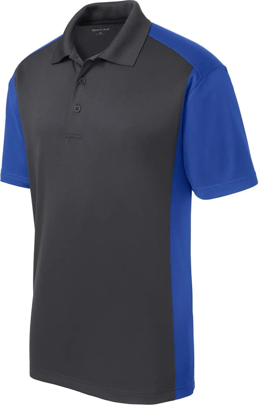 Sport-tek St652 Colorblock Micropique Sport-wick Polo - Iron Gray True Royal