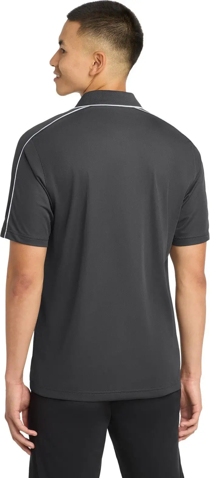 Sport-tek St653 Micropique Sport-wick Piped Polo - Iron Gray White