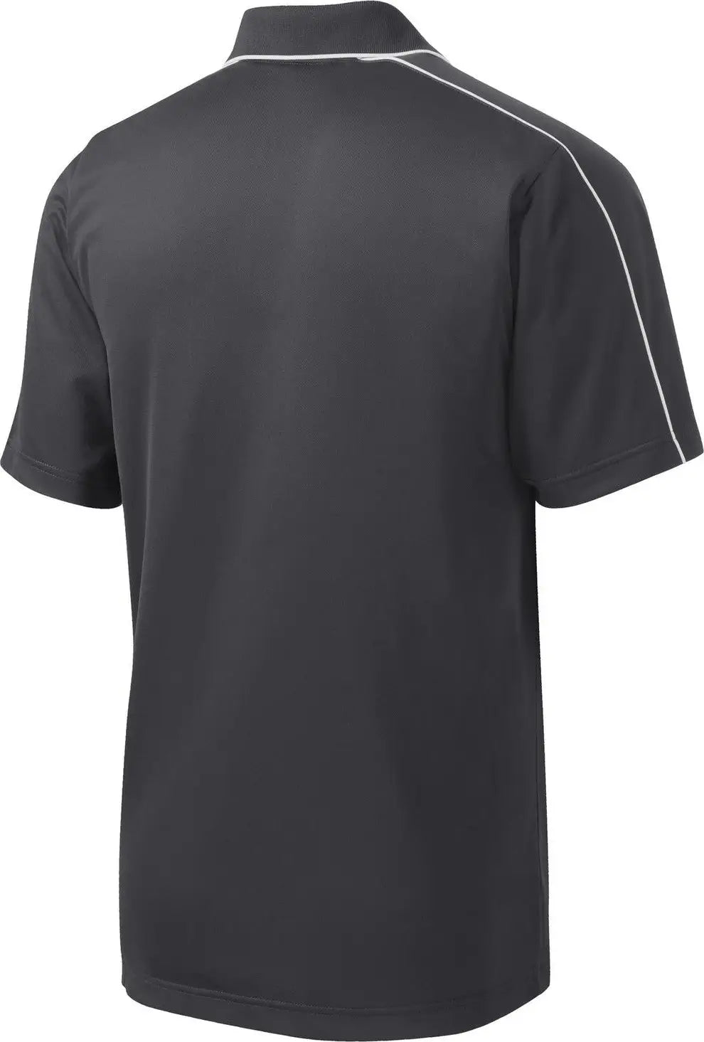 Sport-tek St653 Micropique Sport-wick Piped Polo - Iron Gray White - Gray/ / Adult Xs