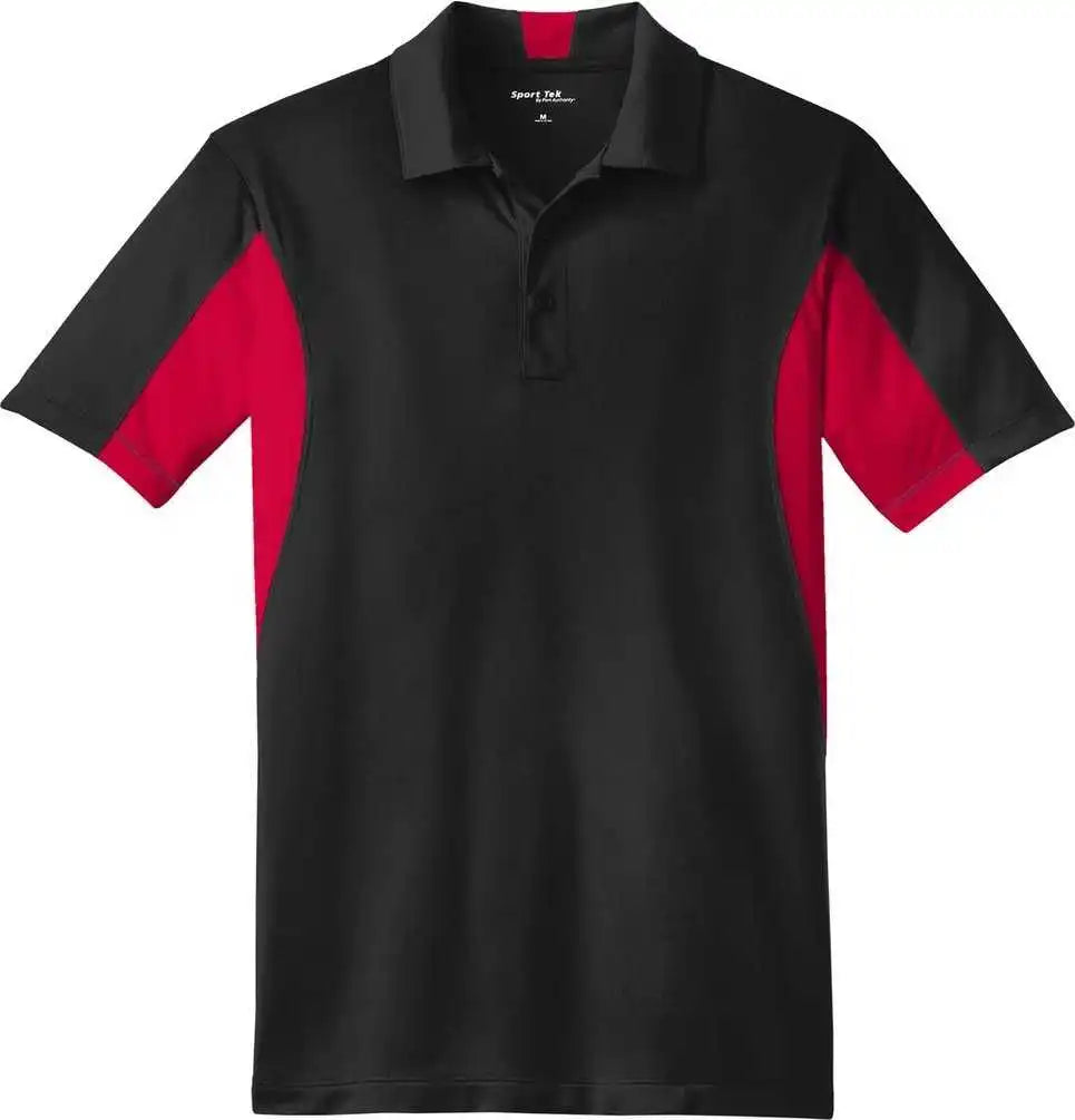 Sport Tek St655 Side Blocked Micropique Wick Polo Blk/dpred