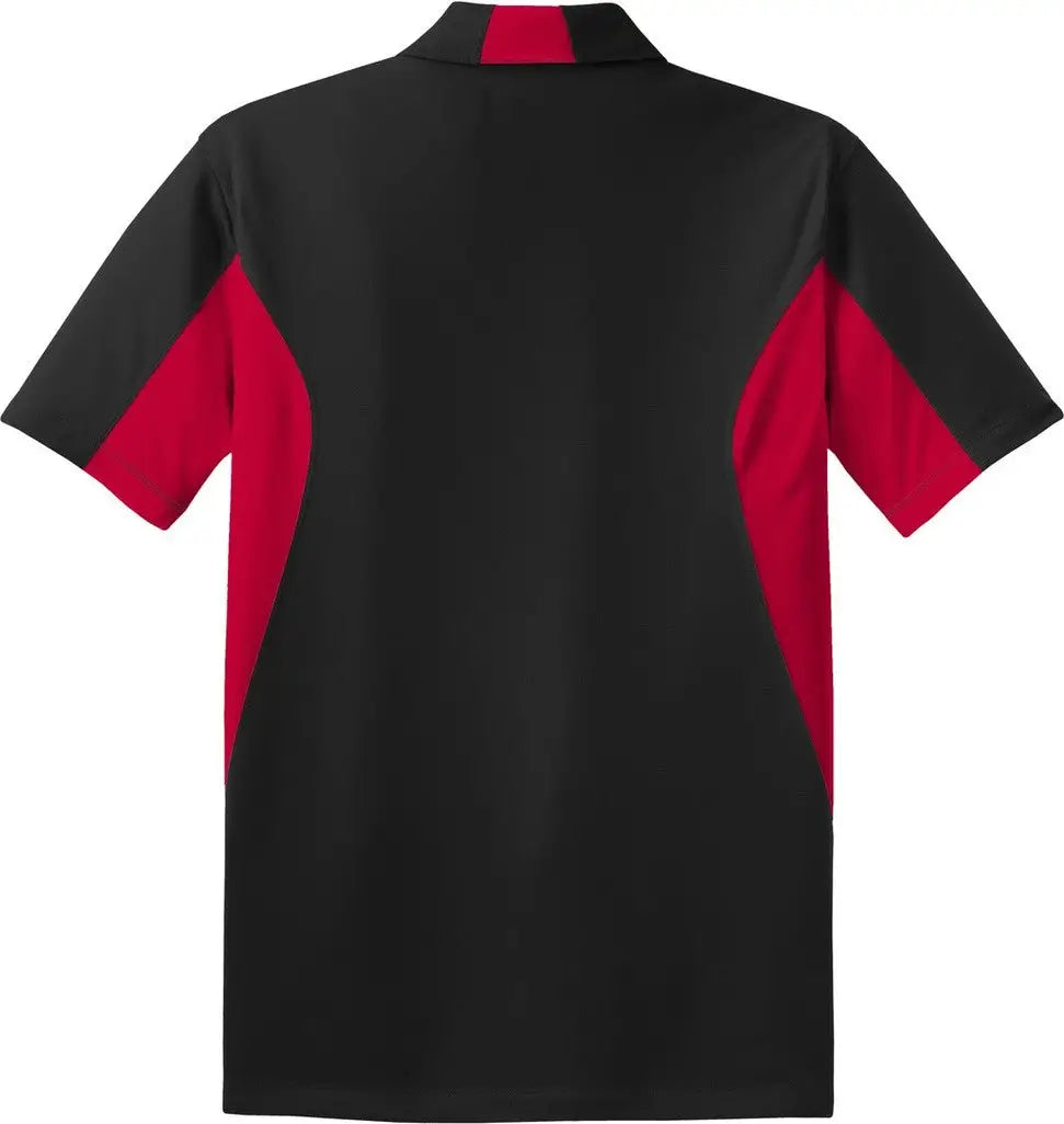 Sport-tek St655 Side Blocked Micropique Sport-wick Polo - Black Deep Red