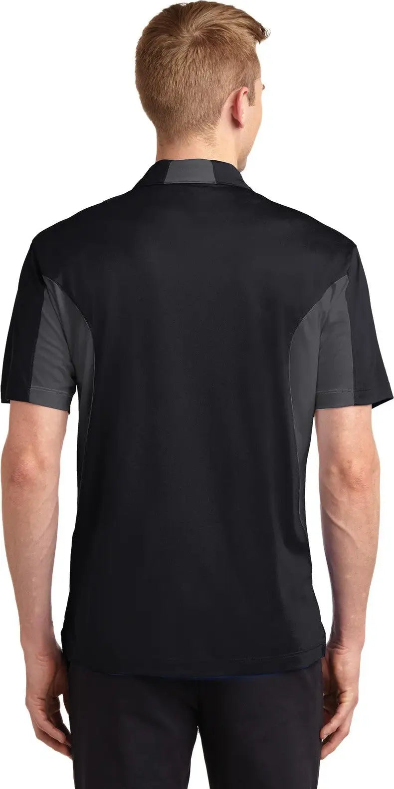 Sport-tek St655 Side Blocked Micropique Sport-wick Polo - Black Iron Gray