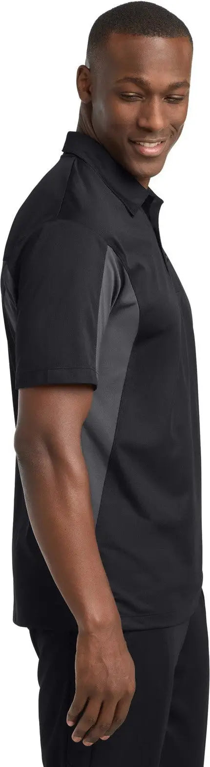 Sport-tek St655 Side Blocked Micropique Sport-wick Polo - Black Iron Gray