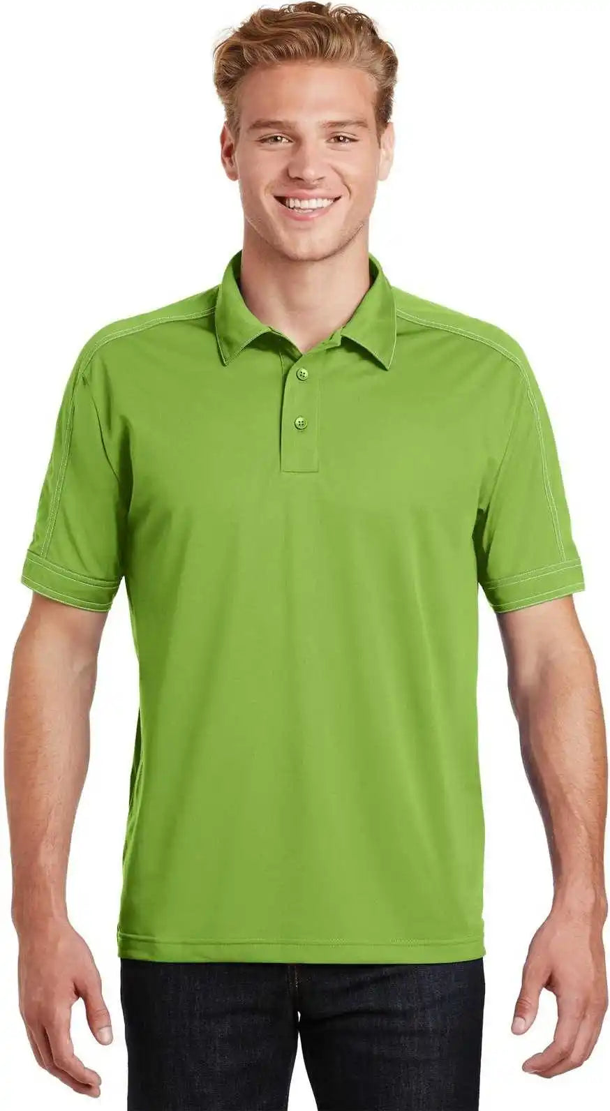 Sport-tek St659 Contrast Stitch Micropique Sport-wick Polo - Green Oasis