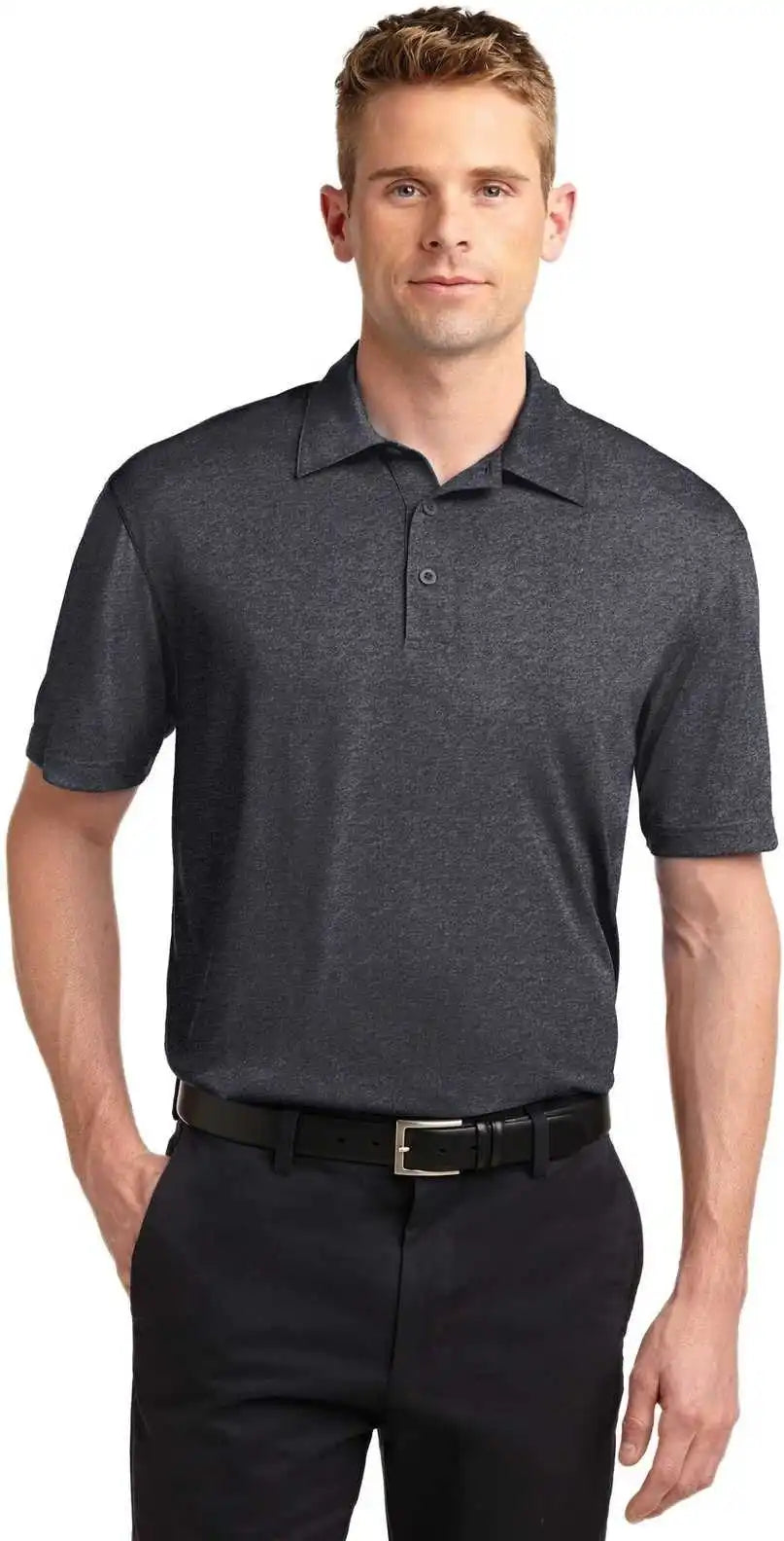 Sport Tek St660 Heather Contender Polo Graphite