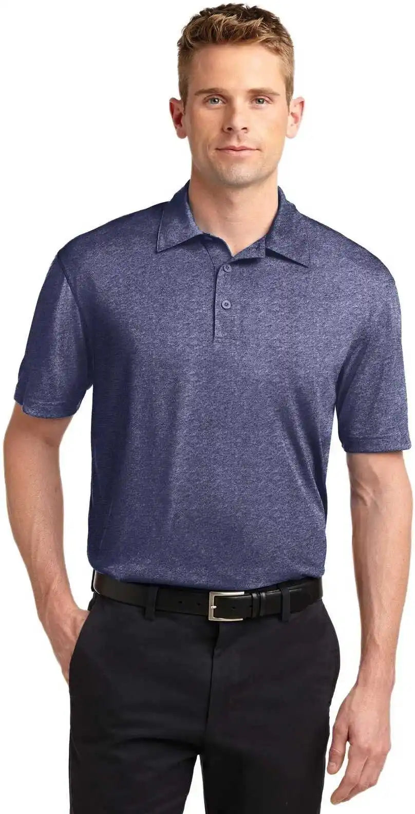 Sport Tek St660 Heather Contender Polo True Navy