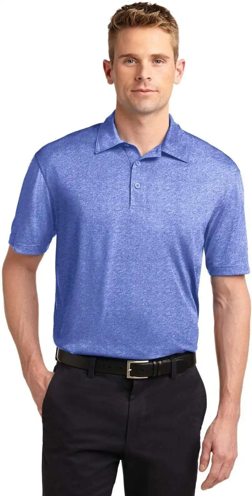 Sport Tek St660 Heather Contender Polo True Royal