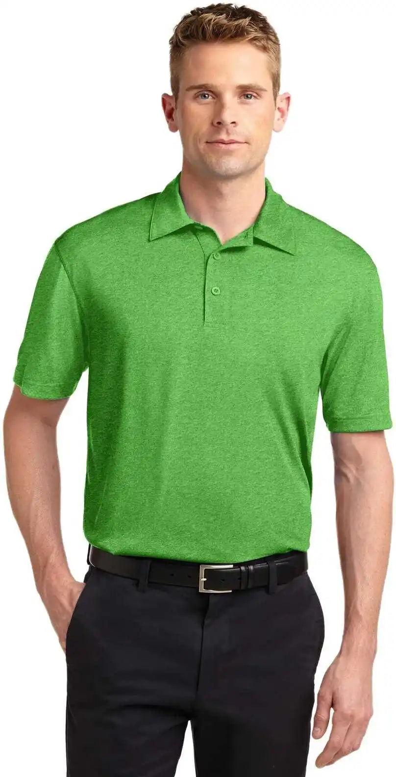 Sport-tek St660 Heather Contender Polo - Turf Green