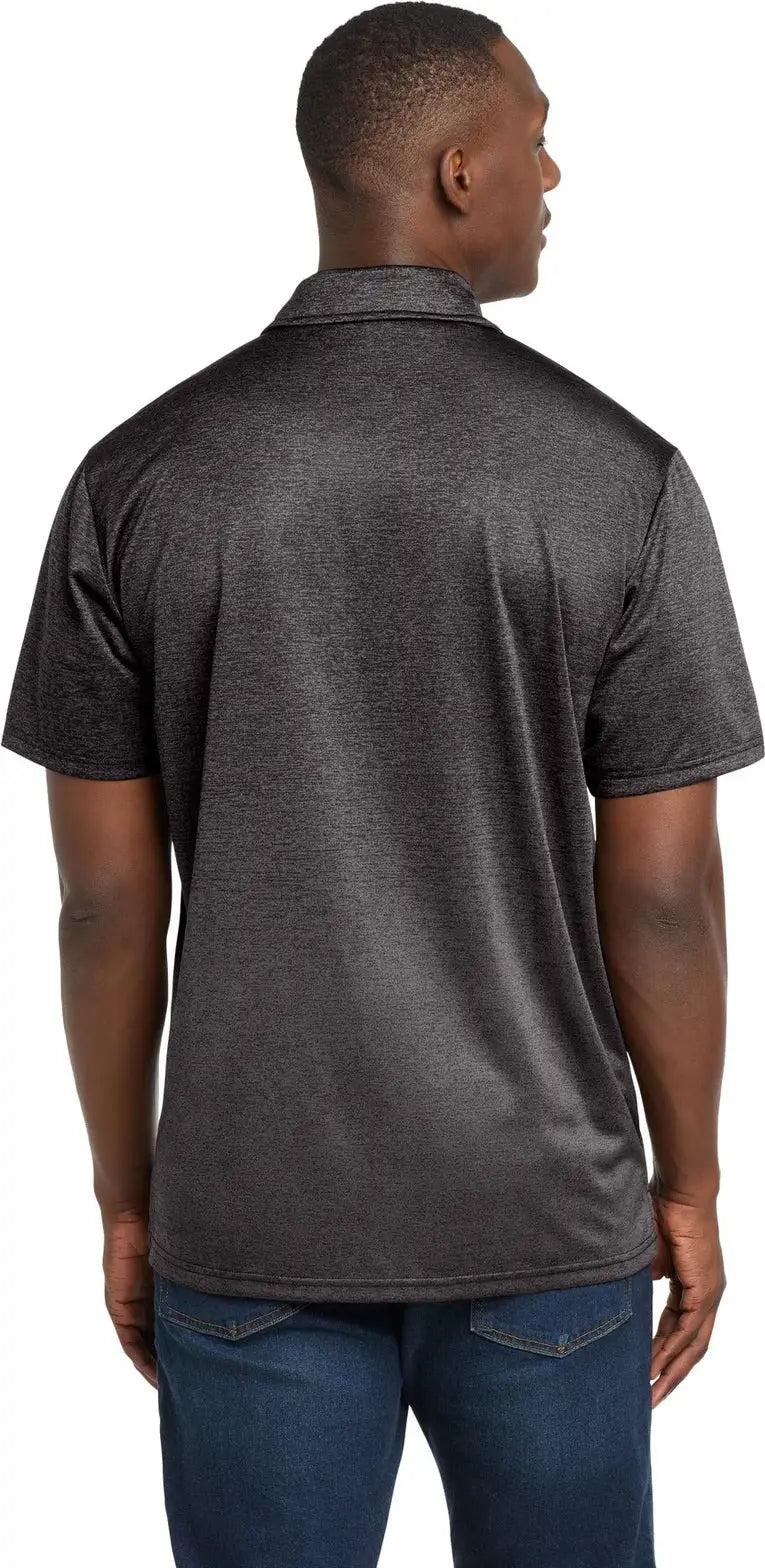 Sport-tek St671 Ombre Heather Polo - Iron Gray Black