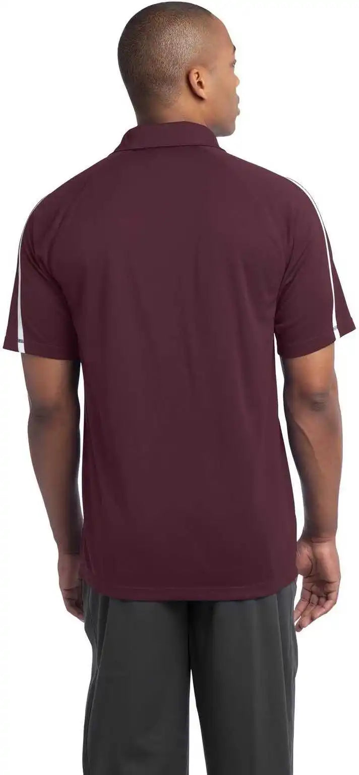 Sport-tek St685 Posicharge Micro-mesh Colorblock Polo - Maroon White