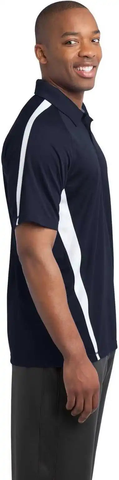 Sport-tek St685 Posicharge Micro-mesh Colorblock Polo - True Navy White