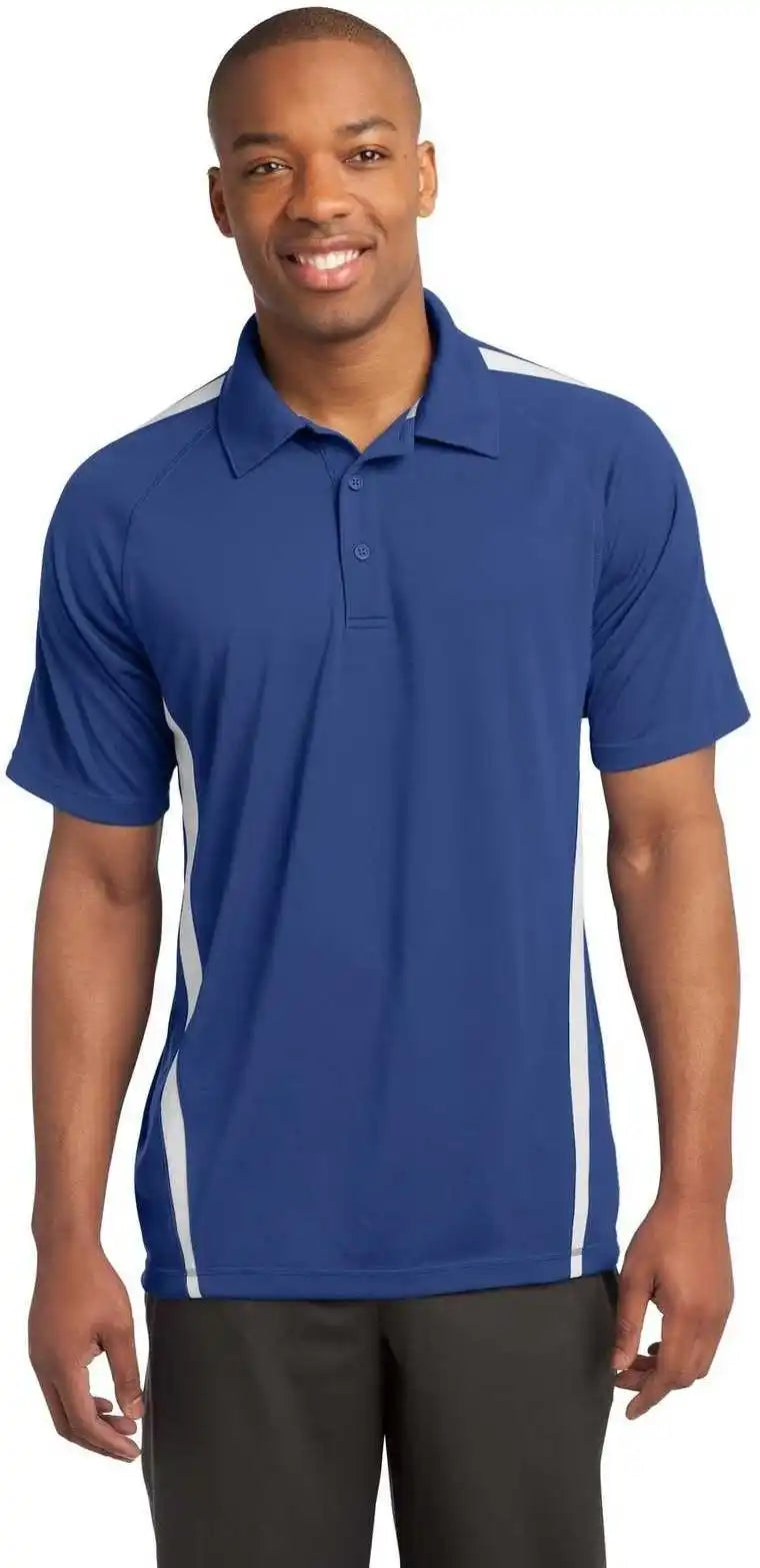 Sport-tek St685 Posicharge Micro-mesh Colorblock Polo - True Royal White