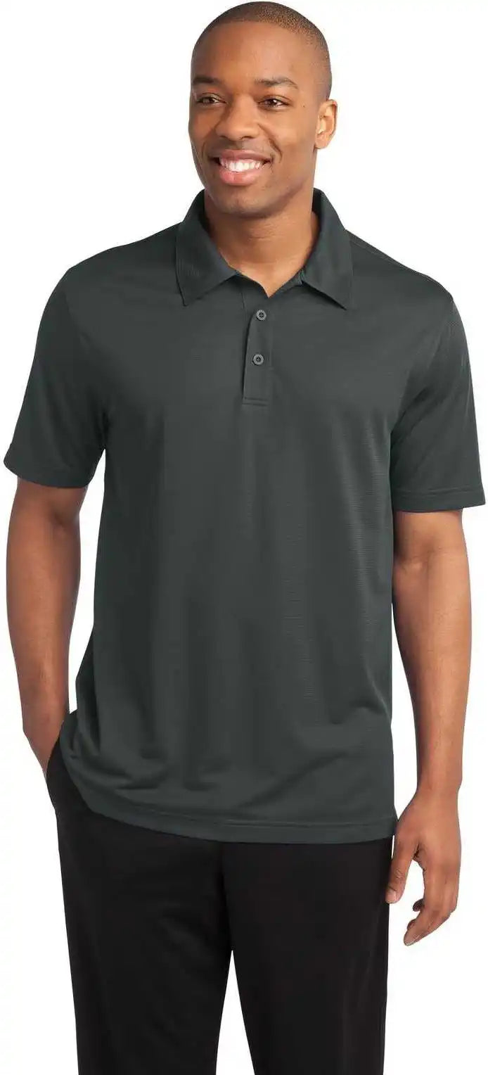 Sport Tek St690 Posicharge Active Textured Polo Iron Gray