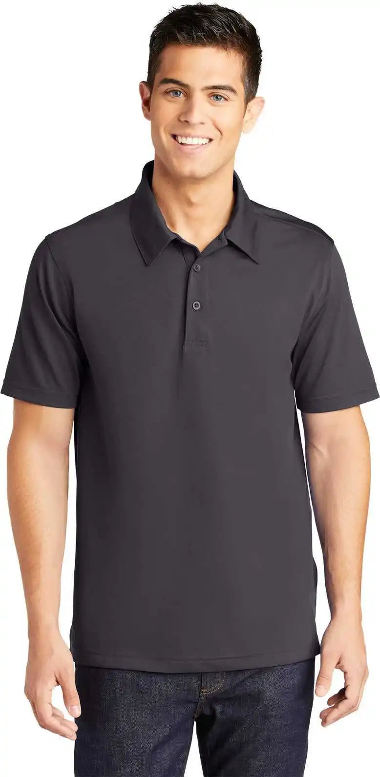 Sport-tek St690 Posicharge Active Textured Polo - Iron Grey
