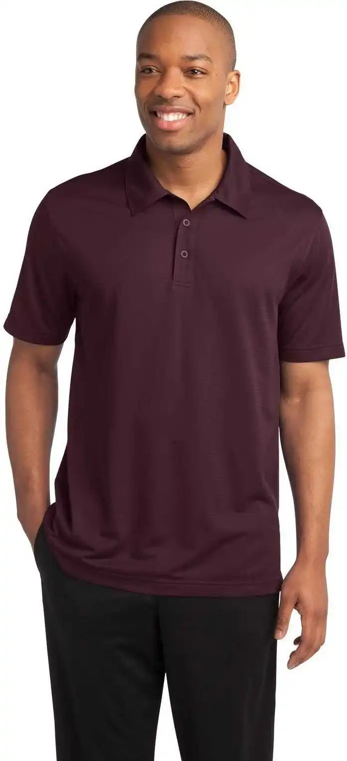 Sport Tek St690 Posicharge Active Textured Polo Maroon