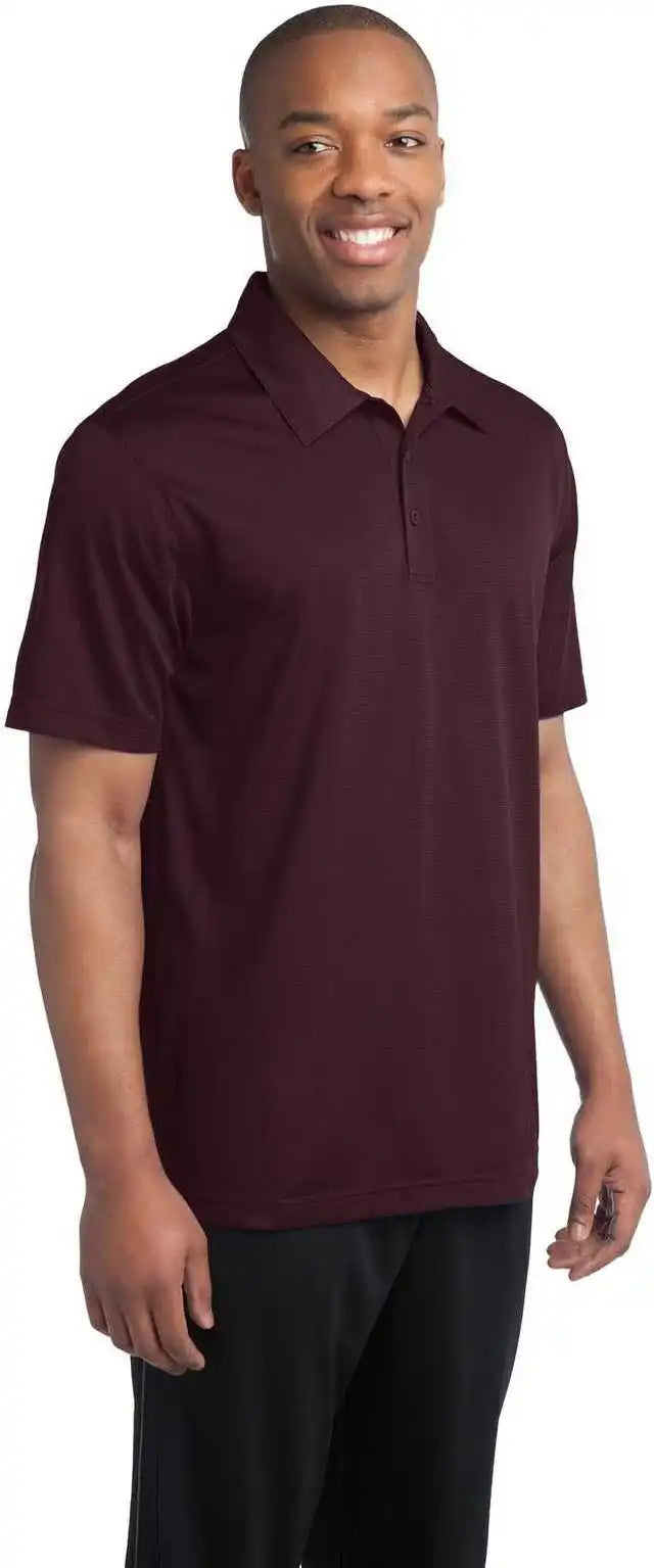 Sport Tek St690 Posicharge Active Textured Polo Maroon
