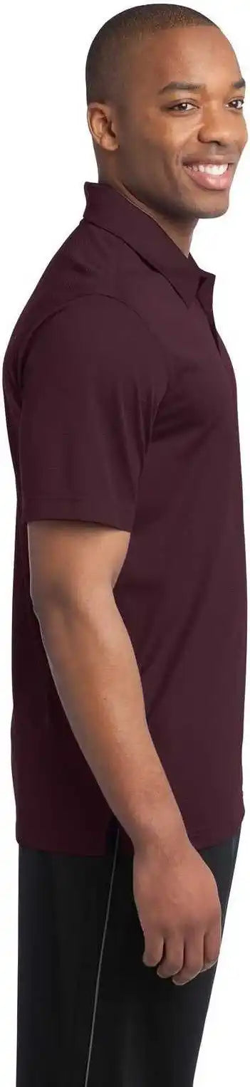 Sport Tek St690 Posicharge Active Textured Polo Maroon