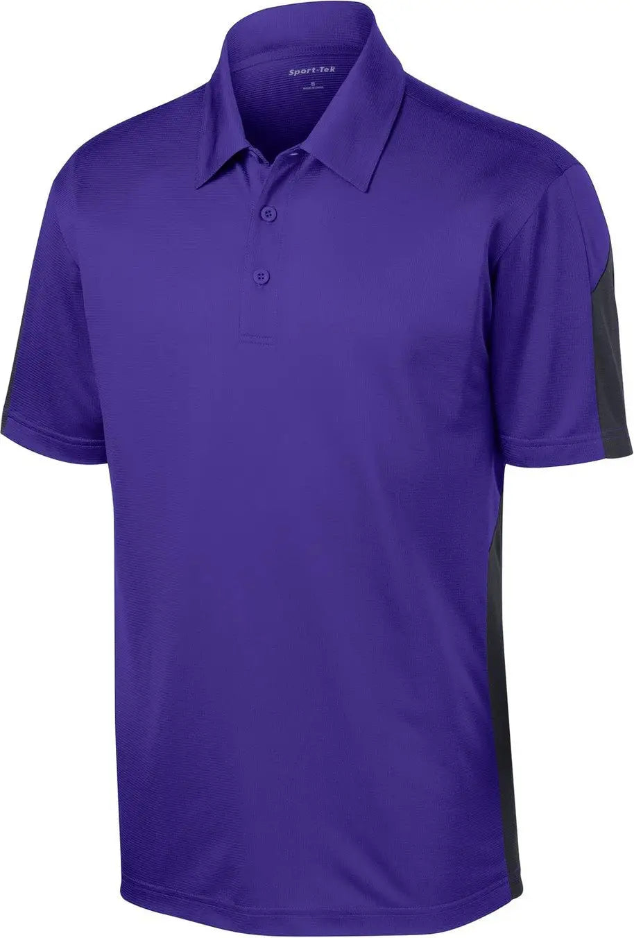 Sport-tek St695 Posicharge Active Textured Colorblock Polo - Purple Gray