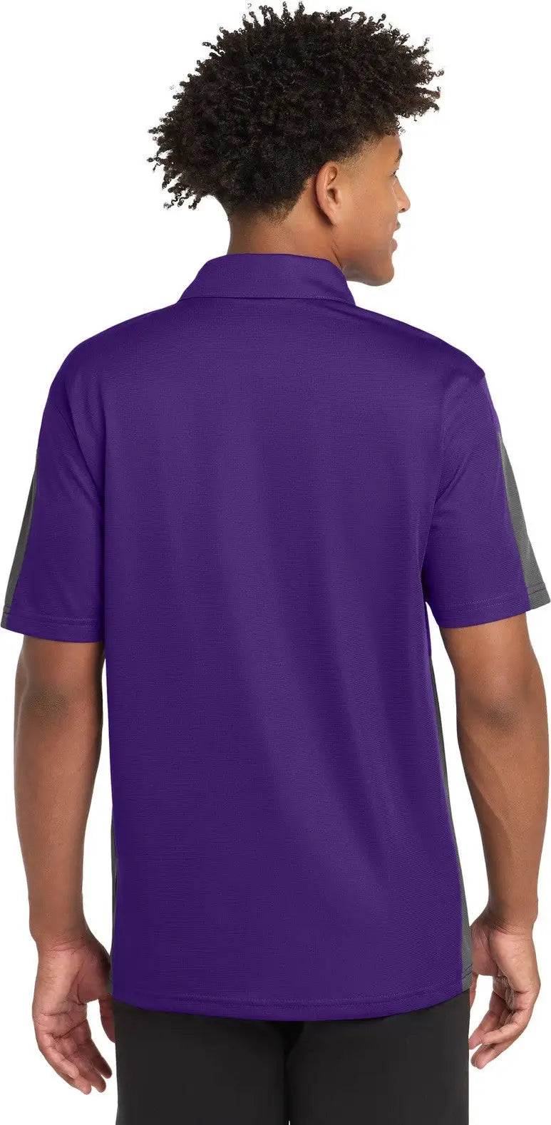 Sport-tek St695 Posicharge Active Textured Colorblock Polo - Purple Gray