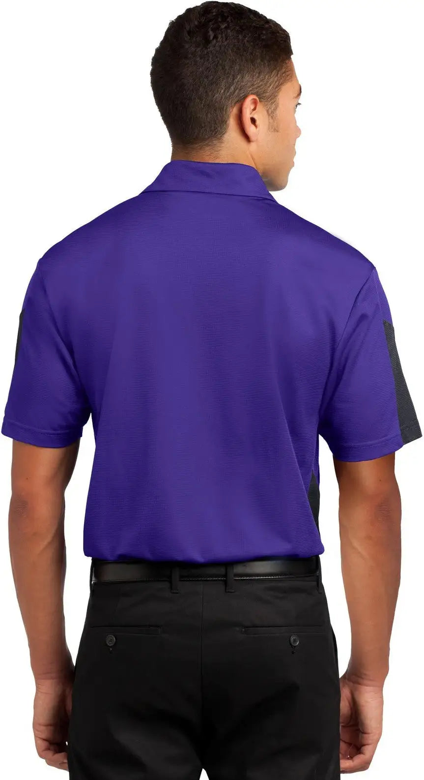 Sport-tek St695 Posicharge Active Textured Colorblock Polo - Purple Gray