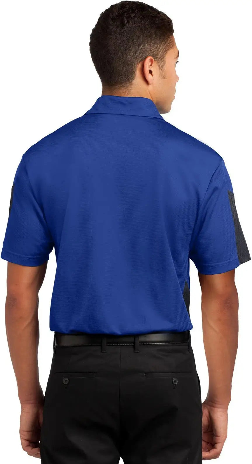Sport-tek St695 Posicharge Active Textured Colorblock Polo - True Royal Gray