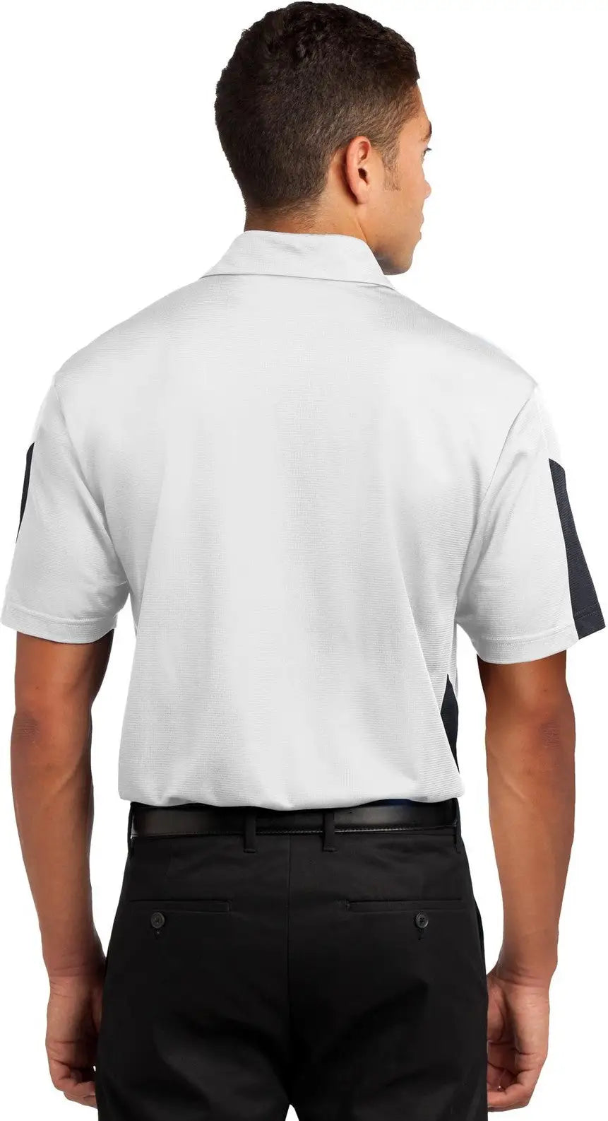Sport-tek St695 Posicharge Active Textured Colorblock Polo - White Gray