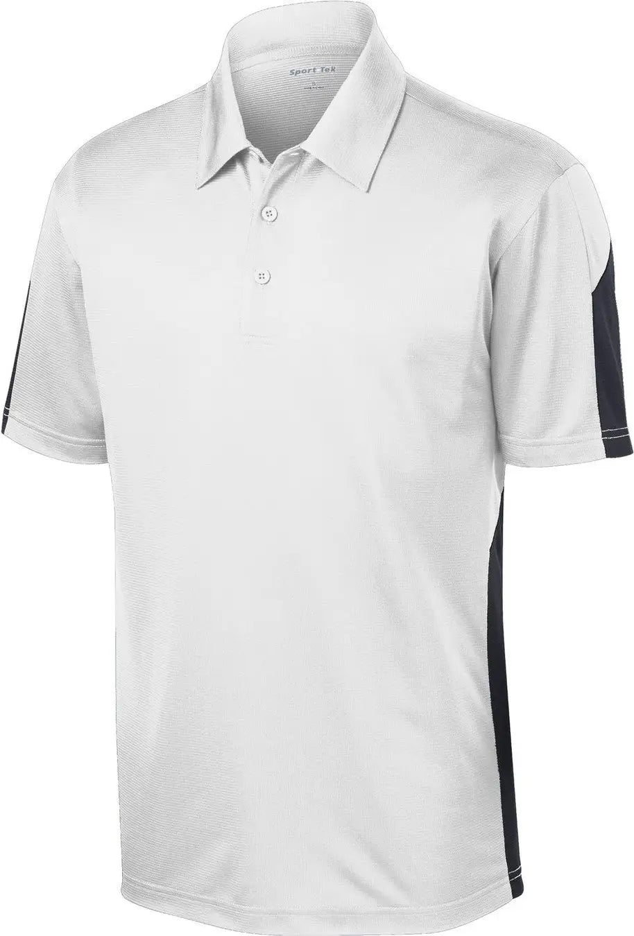 Sport-tek St695 Posicharge Active Textured Colorblock Polo - White Gray
