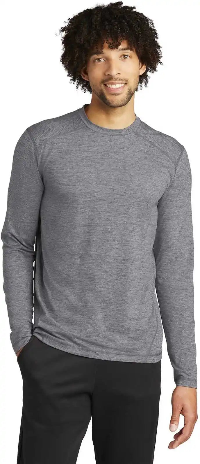 Sport-tek St710 Exchange 1.5 Long Sleeve Crew - Gray Heather