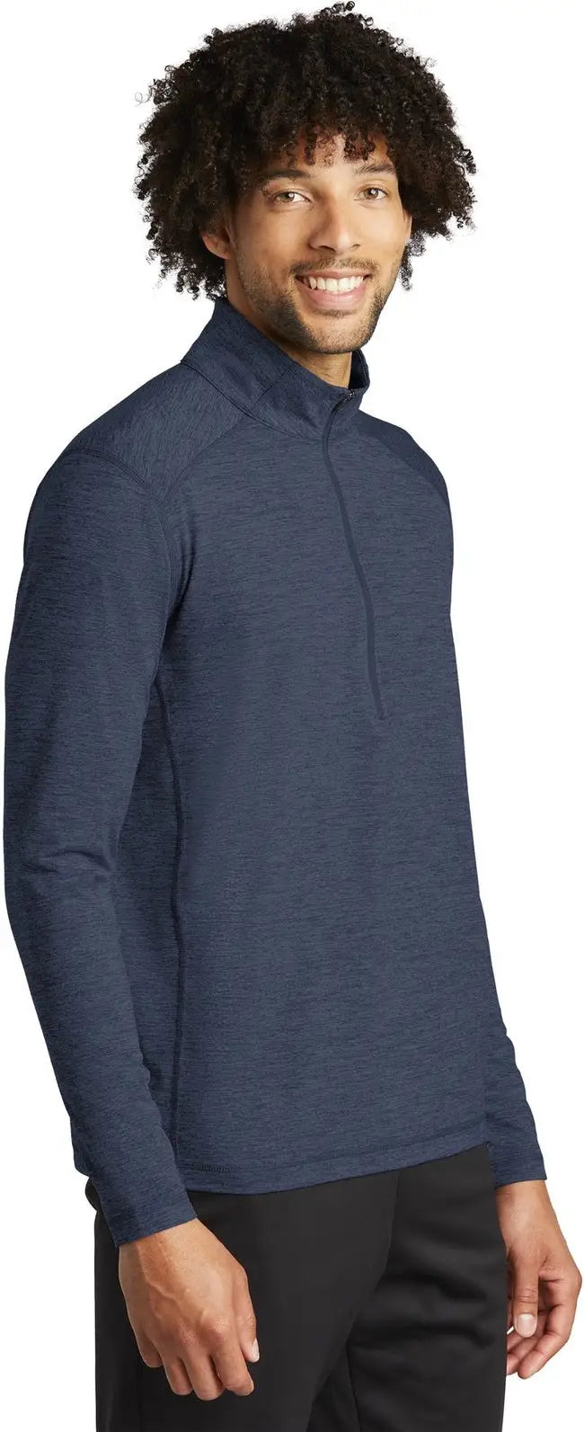 Sport-tek St711 Exchange 1.5 Long Sleeve 1/2-zip - Dark Denim Heather