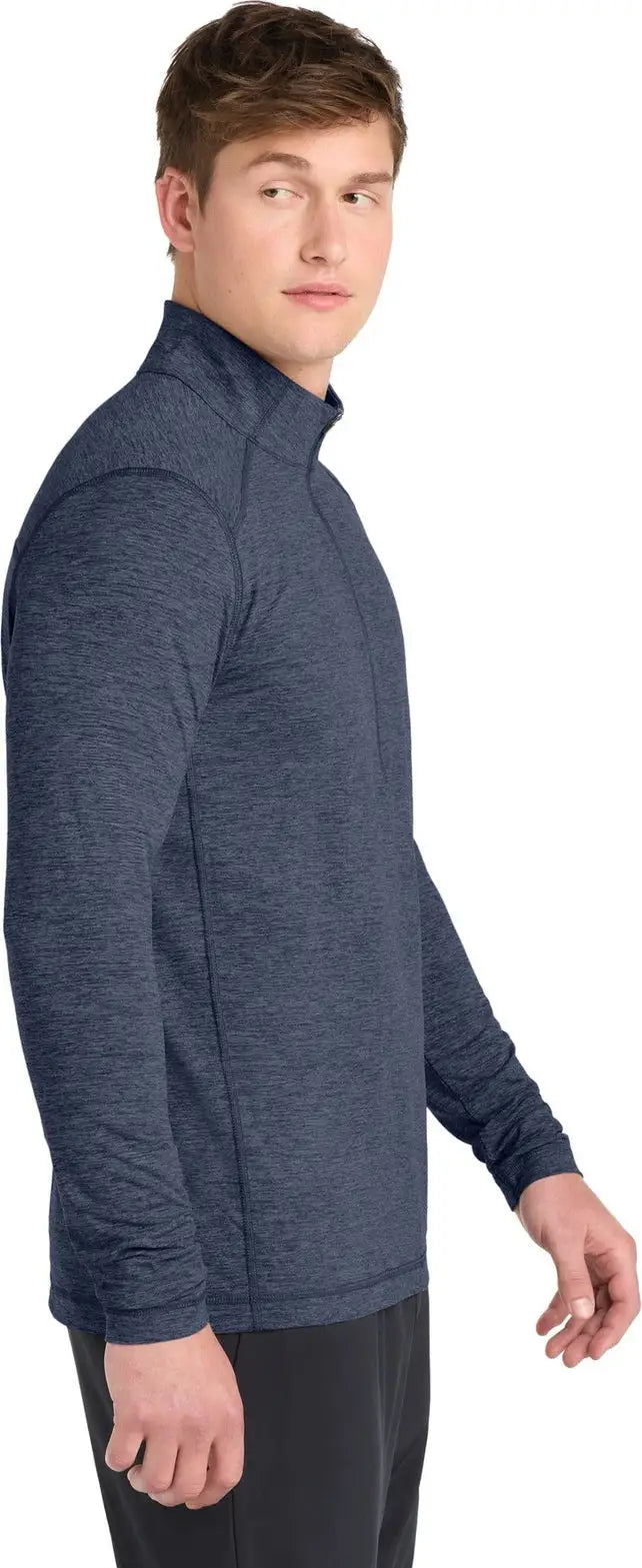 Sport-tek St711 Exchange 1.5 Long Sleeve 1/2-zip - Dark Denim Heather
