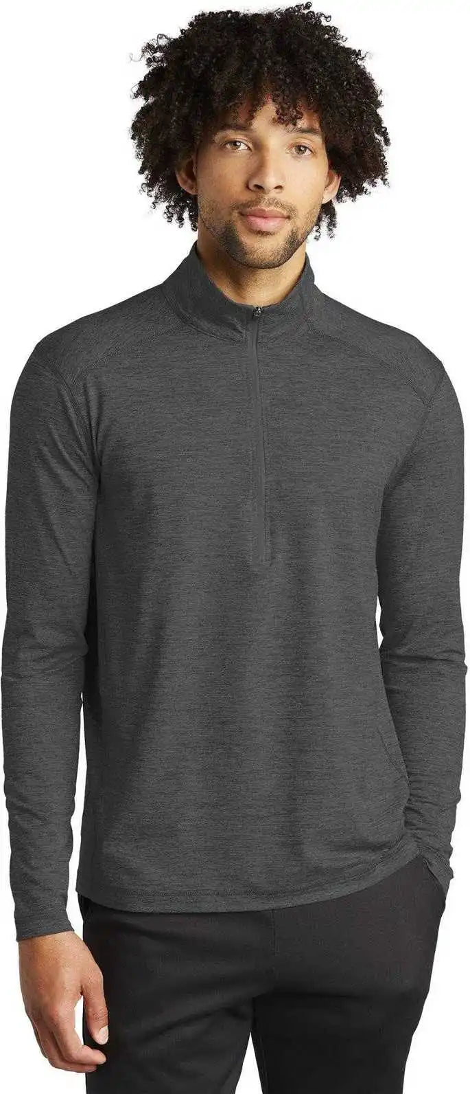 Sport-tek St711 Exchange 1.5 Long Sleeve 1/2 Zip - Graphite Heather