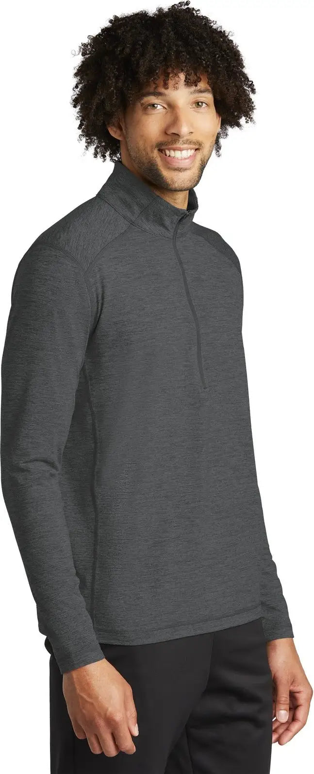 Sport-tek St711 Exchange 1.5 Long Sleeve 1/2-zip - Graphite Heather