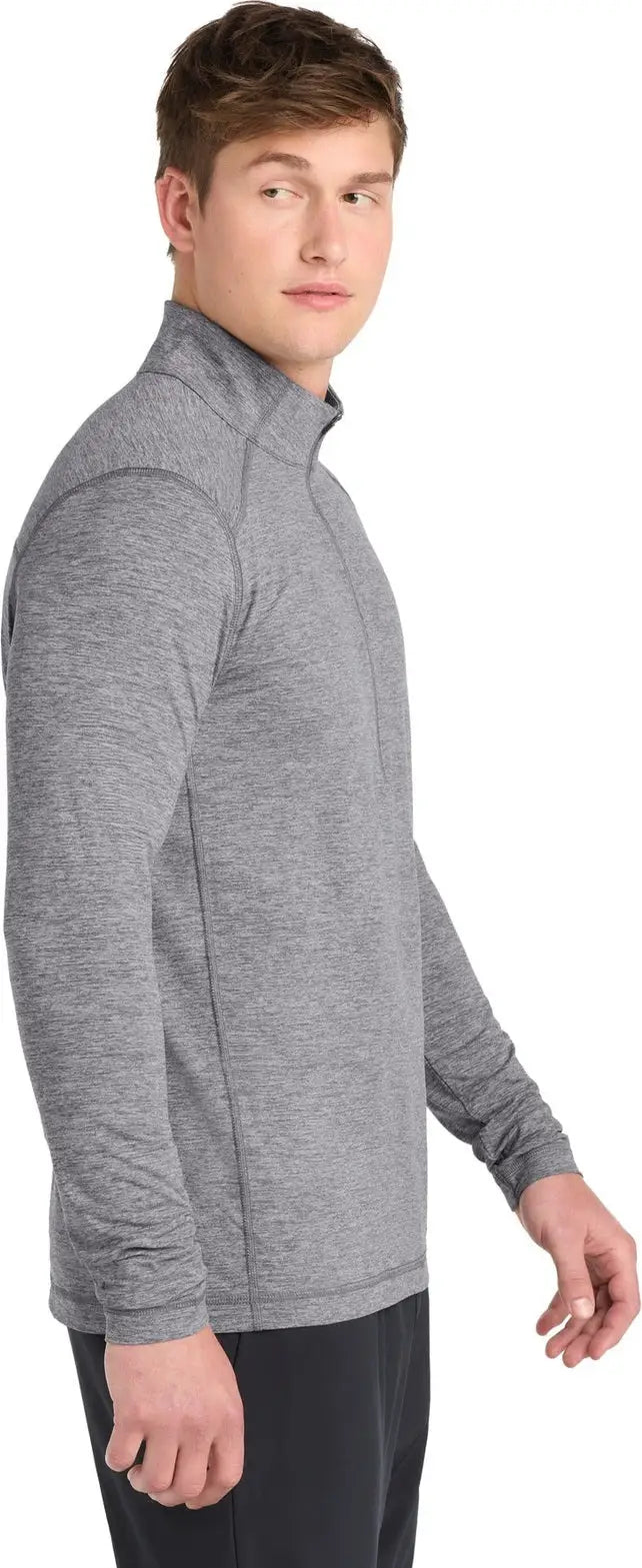 Sport-tek St711 Exchange 1.5 Long Sleeve 1/2-zip - Gray Heather