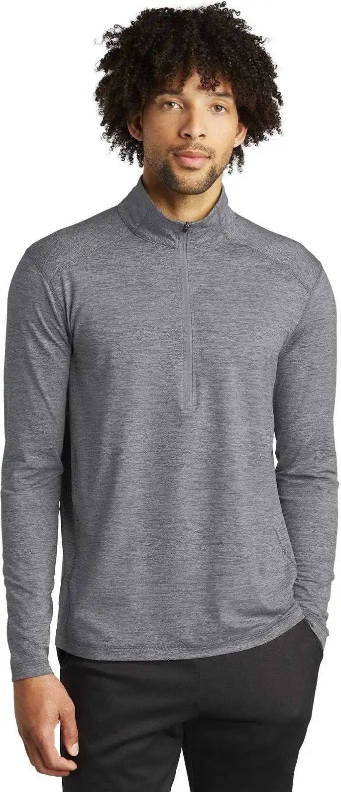 Sport-tek St711 Exchange 1.5 Long Sleeve 1/2 Zip - Gray Heather