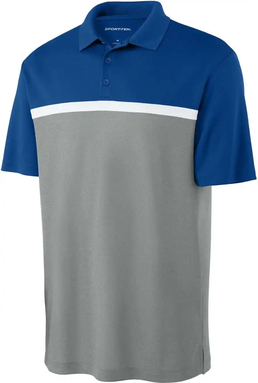 Sport Tek St741 Uv Micropique Colorblock Polo Try/gcch/w