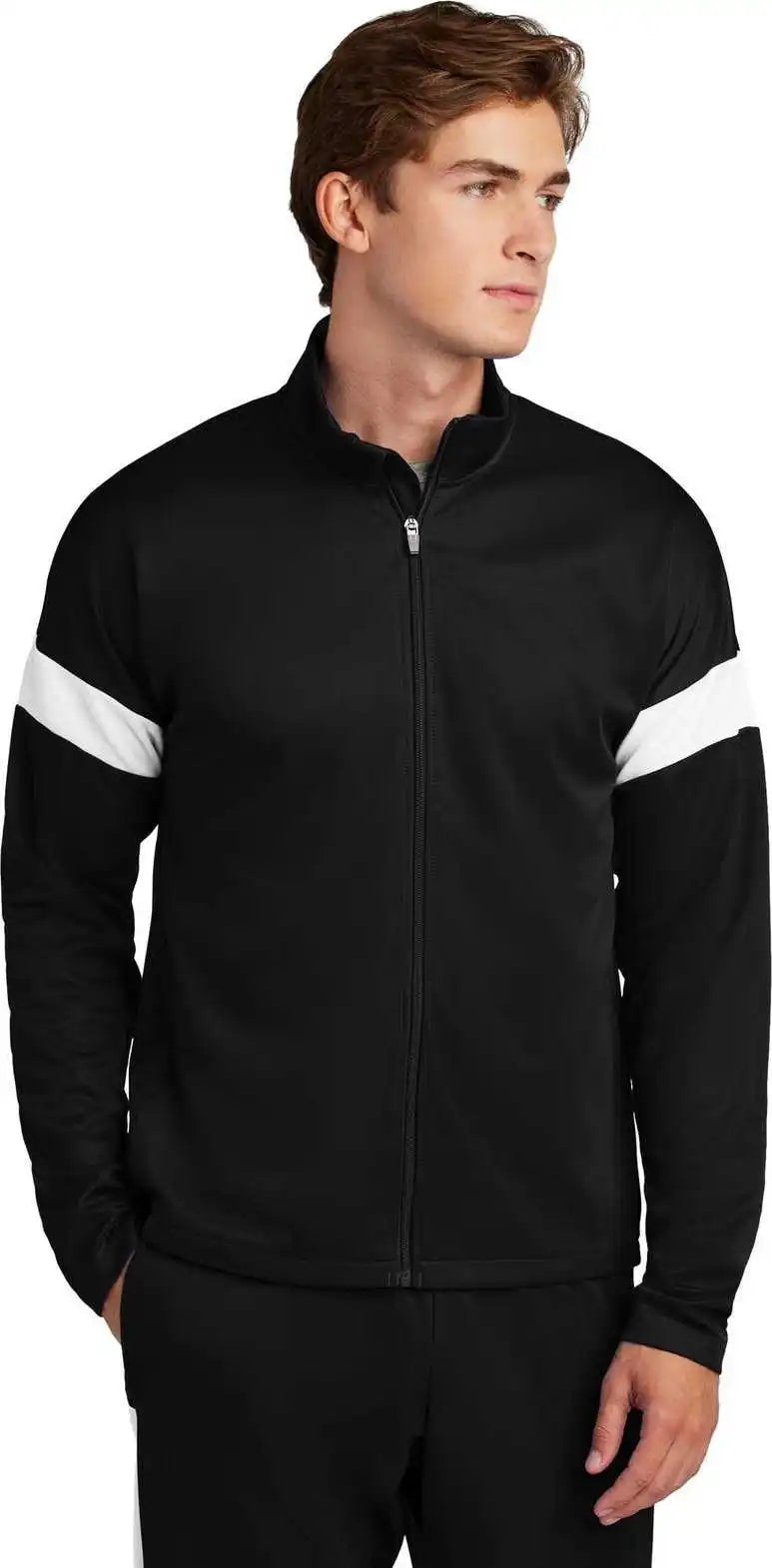 Sport-tek St800 Travel Full-zip Jacket - Black/ White