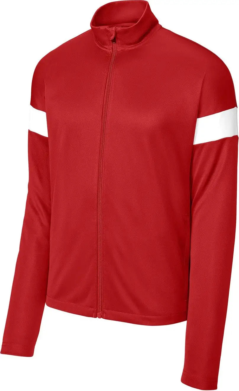 Sport-tek St800 Travel Full-zip Jacket - Deep Red White