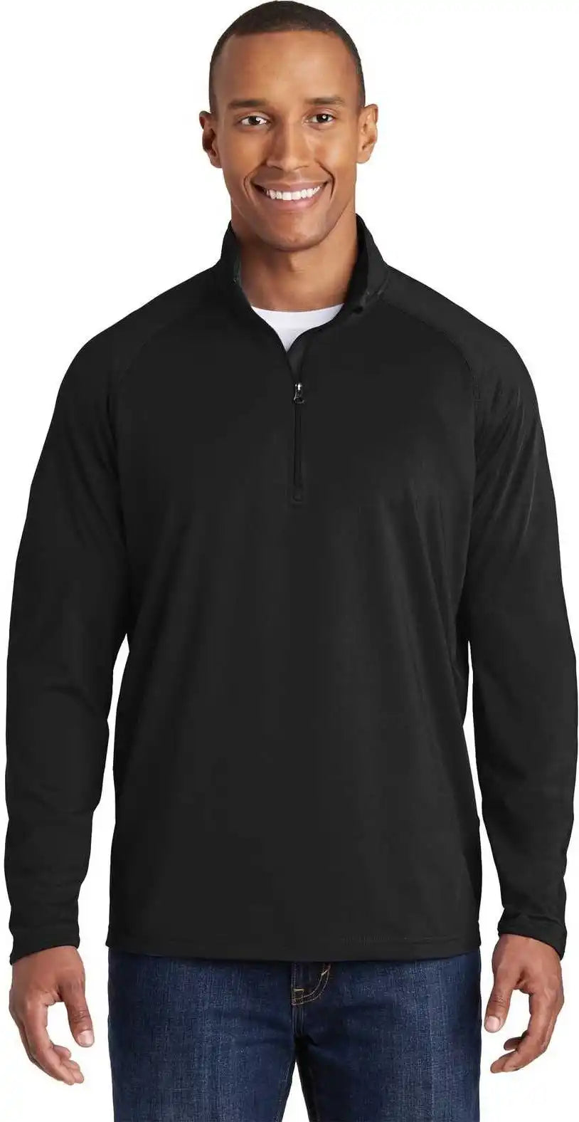 Sport-tek St850 Sport-wick Stretch 1/2-zip Pullover - Black