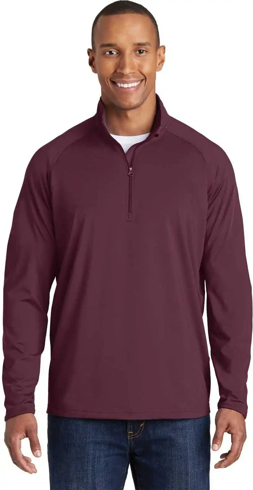 Sport Tek St850 Wick Stretch 1/2 Zip Pullover Maroon