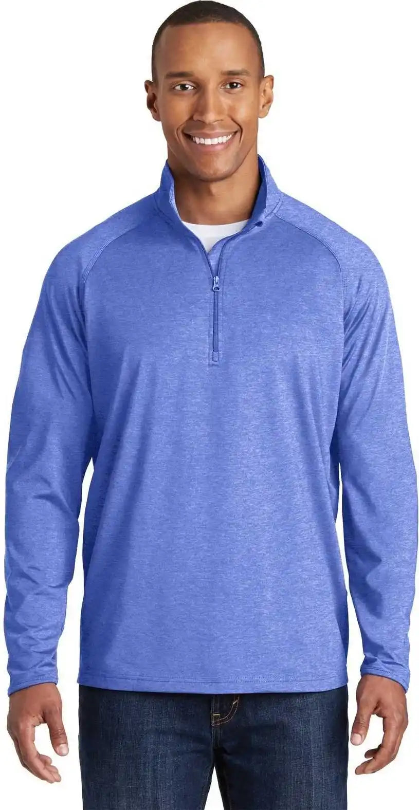 Sport Tek St850 Wick Stretch 1/2 Zip Pullover True Royal Heather