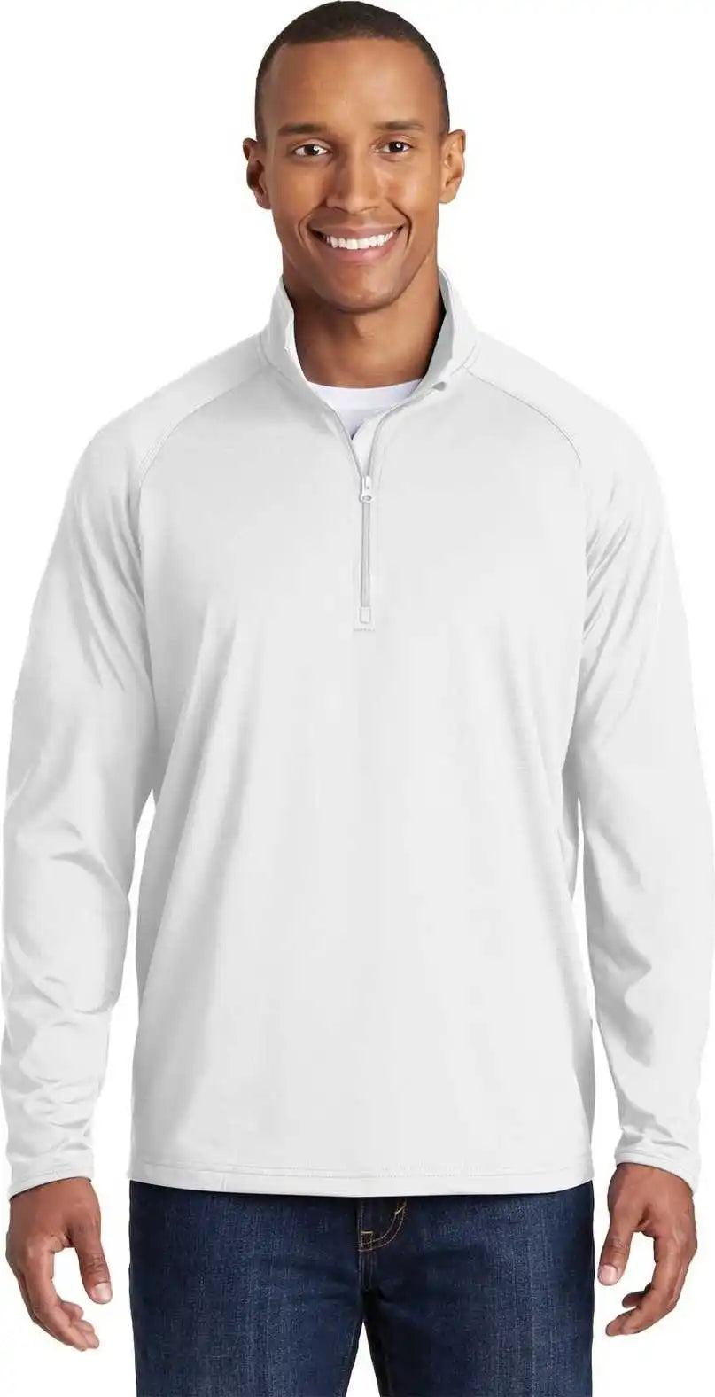 Sport Tek St850 Wick Stretch 1/2 Zip Pullover White
