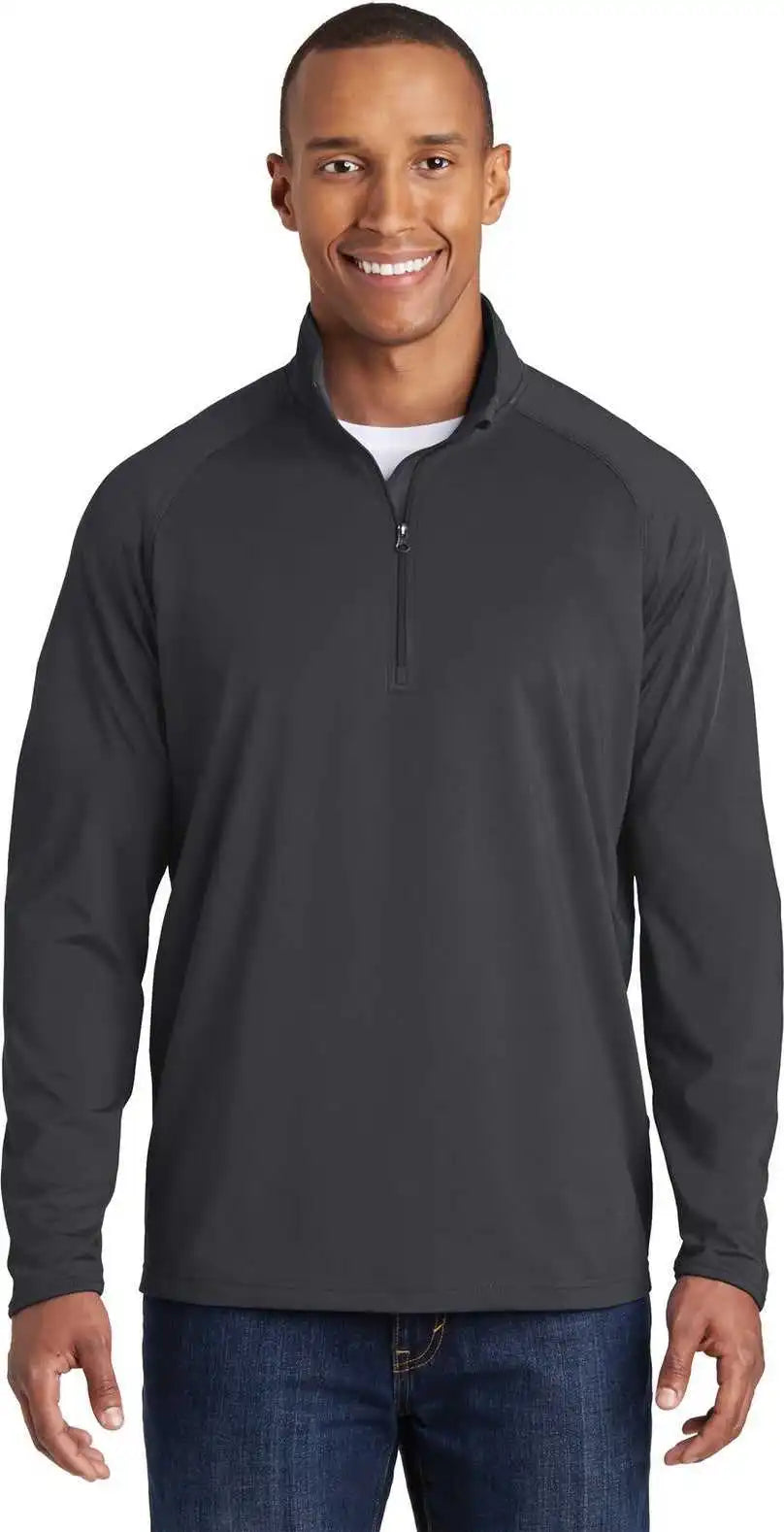 Sport-tek St850 Sport-wick Stretch 1/4-zip Pullover - Charcoal Grey