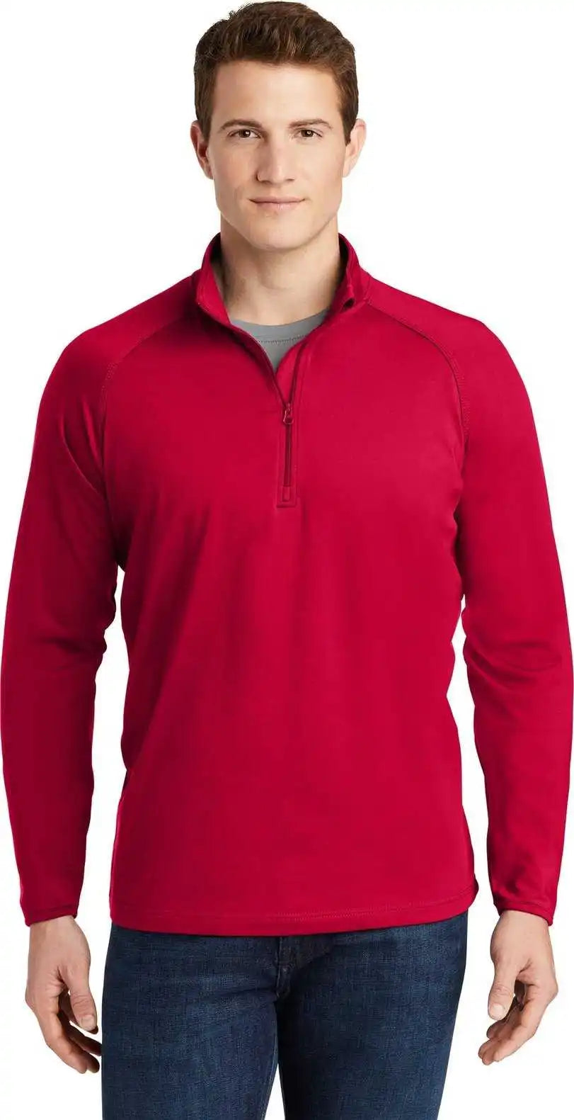 Sport-tek St850 Sport-wick Stretch 1/4-zip Pullover - Deep Red