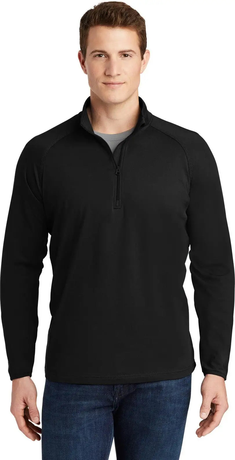 Sport-tek St850 Sport-wick Stretch 1/4-zip Pullover - Black