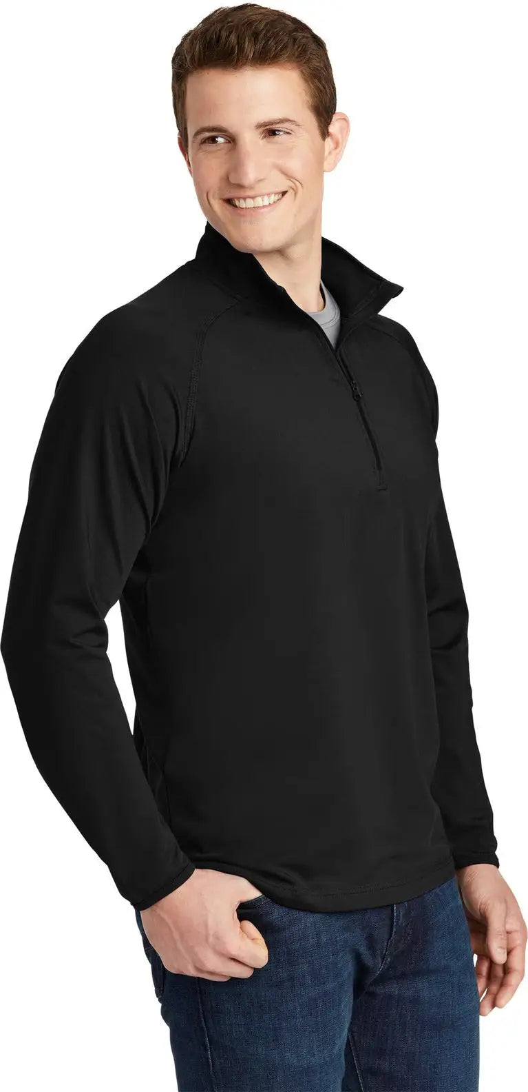 Sport-tek St850 Sport-wick Stretch 1/4-zip Pullover - Black