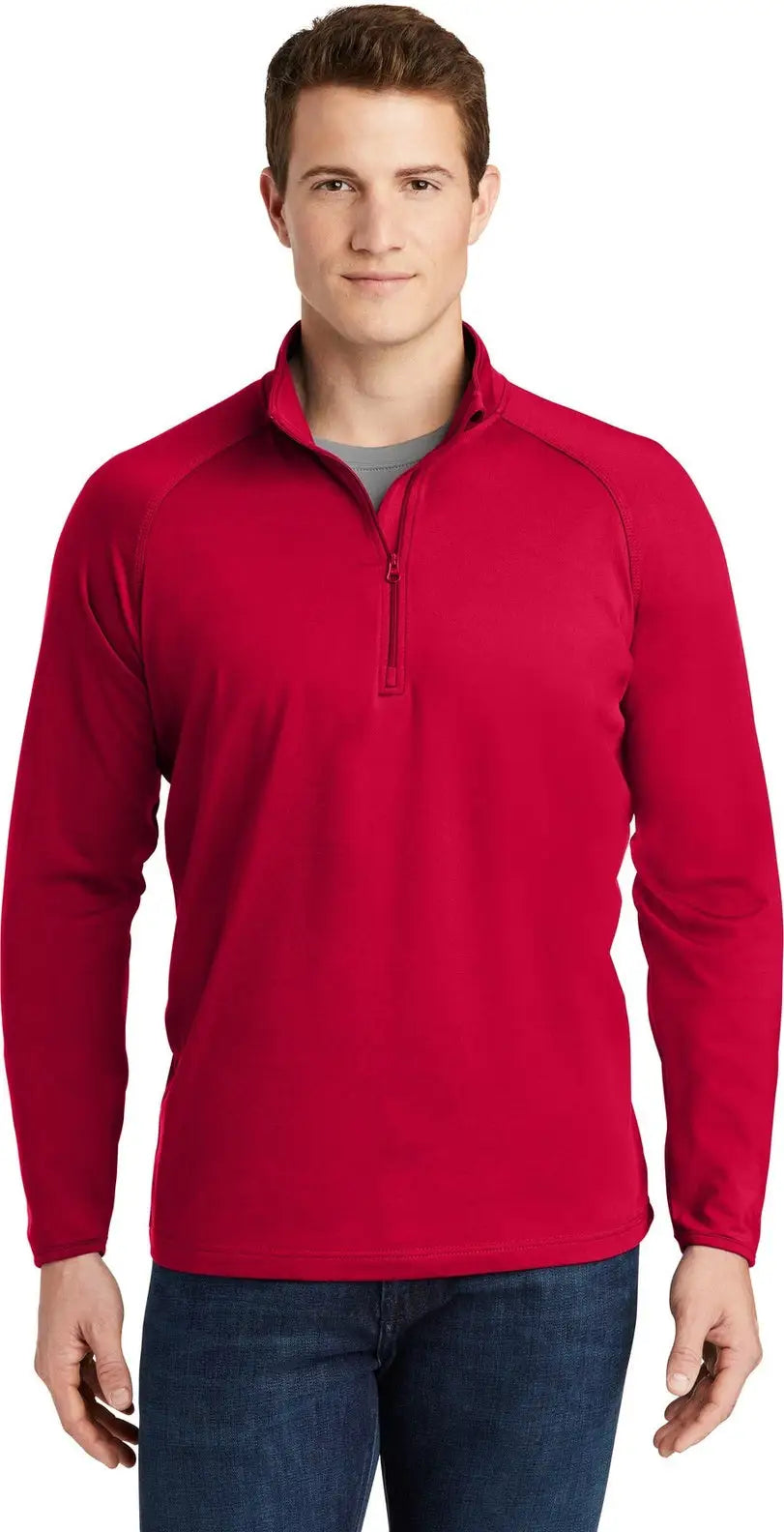 Sport-tek St850 Sport-wick Stretch 1/4-zip Pullover - Deep Red - Adult Xs
