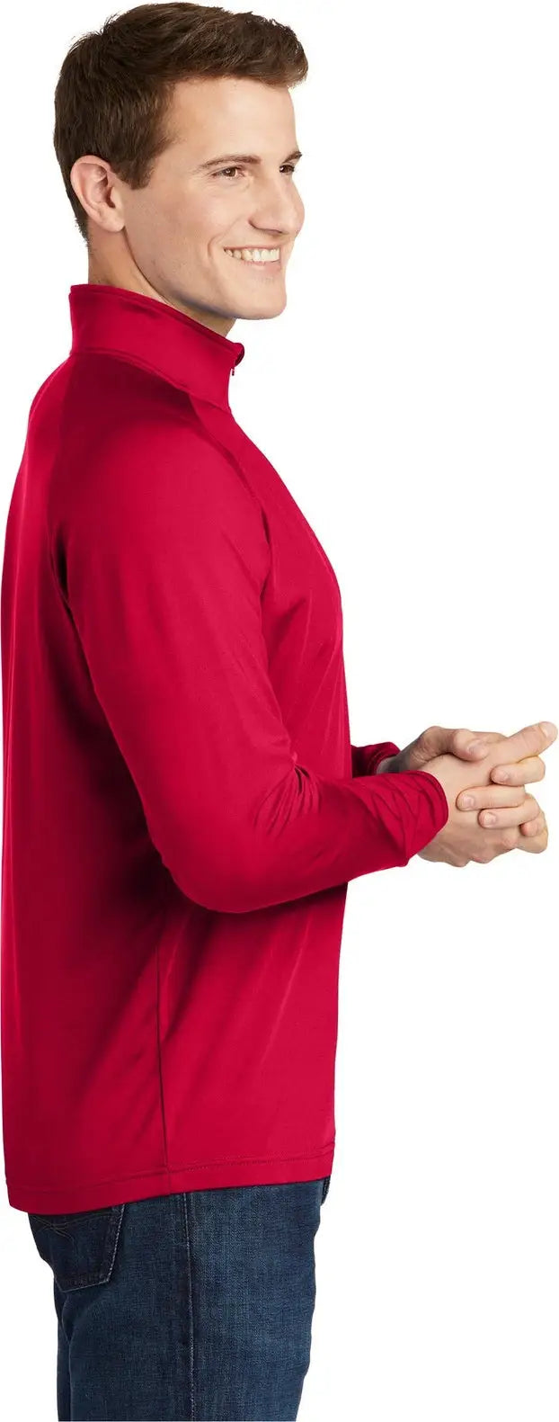 Sport-tek St850 Sport-wick Stretch 1/4-zip Pullover - Deep Red